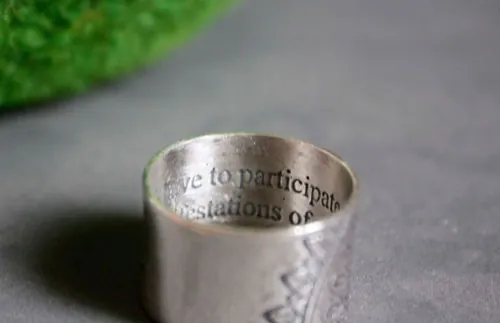 Blessed, anillo mandala del bosque en plata