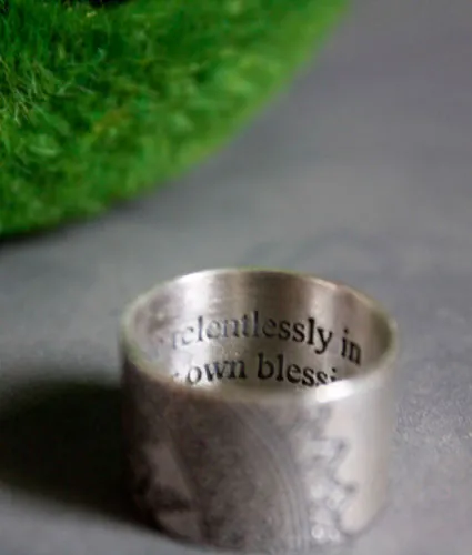 Blessed, anillo mandala del bosque en plata