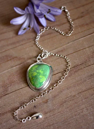 Bliss anís, pulsera primavera en plata con gaspeíta