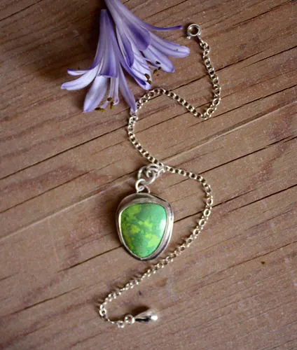 Bliss anís, pulsera primavera en plata con gaspeíta