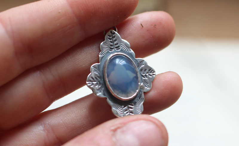 Bohemia, aretes orientales en plata y ágata azul