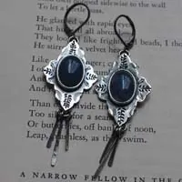 Bohemia, aretes orientales en plata y ágata azul