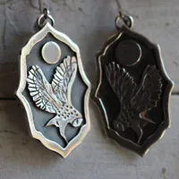 Búho bajo la luna, aretes vigilante de la noche en plata