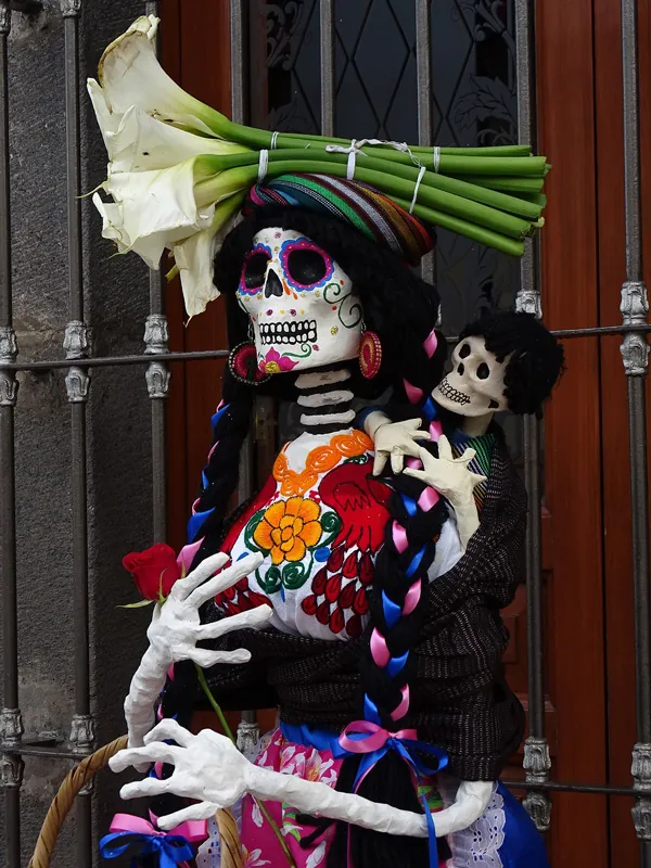 Calaca, aretes calavera mexicana en plata