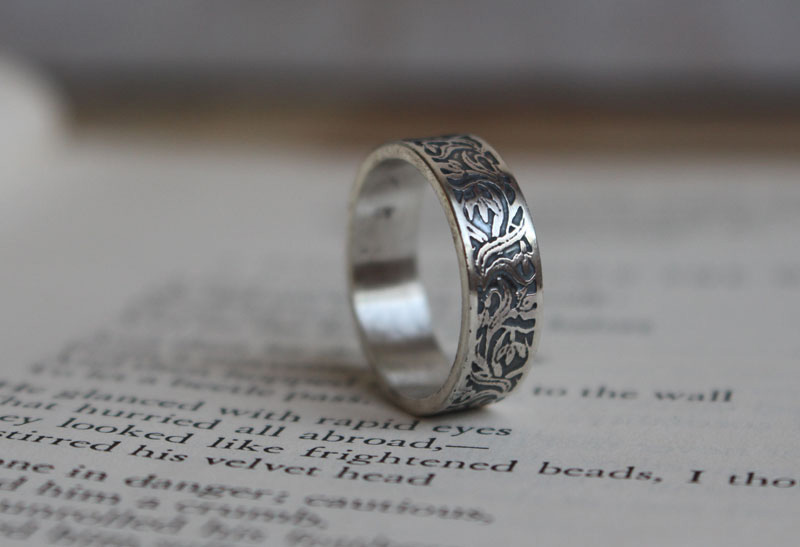 Campanilla de invierno, anillo flor en plata