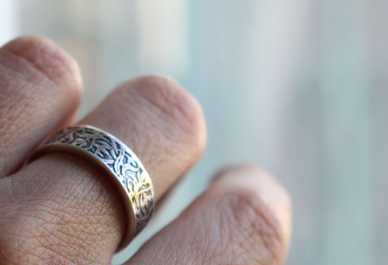 Campanilla de invierno, anillo flor en plata