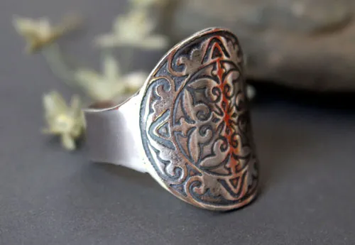 Cassius, anillo sello escudo medieval en plata