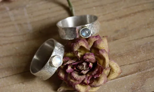 Catch my Soul, anillo de promesa en plata, labradorita y labradorita blanca