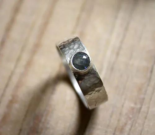 Catch my Soul, anillo de promesa en plata, labradorita y labradorita blanca