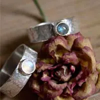 Catch my Soul, anillo de promesa en plata, labradorita y labradorita blanca