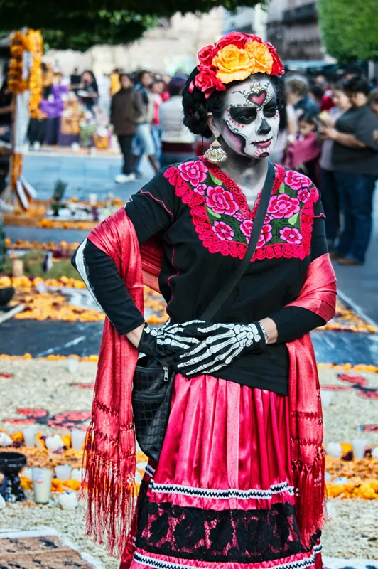 Catrina, aretes cráneo mexicano en plata