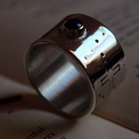certainty, a faith ring in sterling silver and lapis lazuli