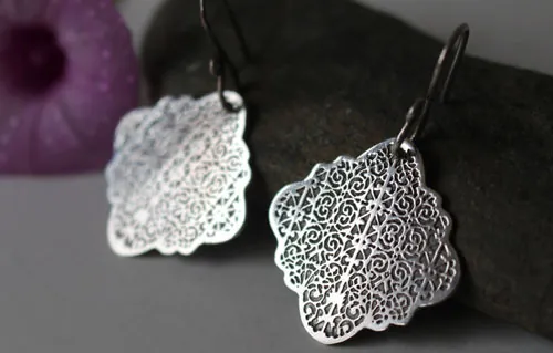 Cibeles, aretes arabesco griego en plata