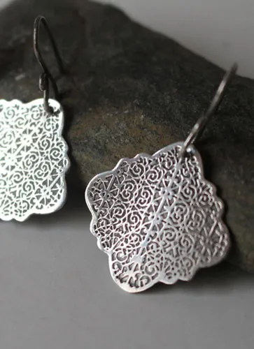 Cibeles, aretes arabesco griego en plata