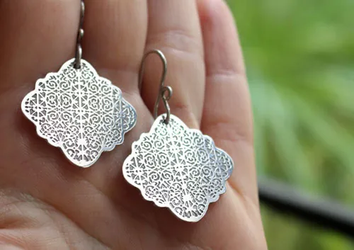 Cibeles, aretes arabesco griego en plata
