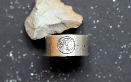 Ciclo lunar, anillo de fase de la luna personalizable en plata