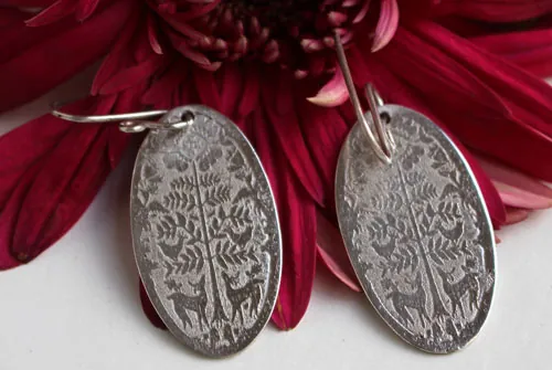 Ciervos al amanecer, aretes bestiario otomí mexicano en plata