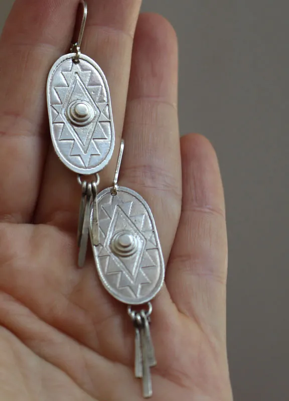 Citlalli, aretes cruz prehispánica en plata