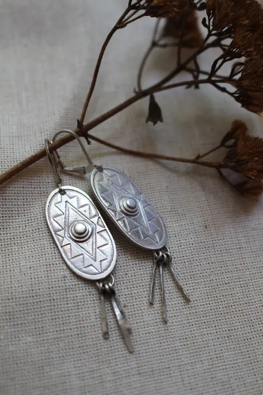 Citlalli, aretes cruz prehispánica en plata