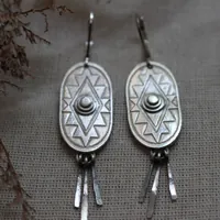 Citlalli, aretes cruz prehispánica en plata