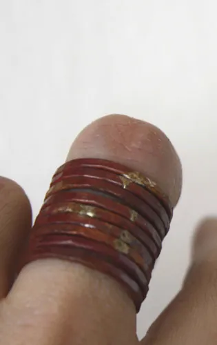 Cobre fuego, anillo apilable en cobre martillado rústico