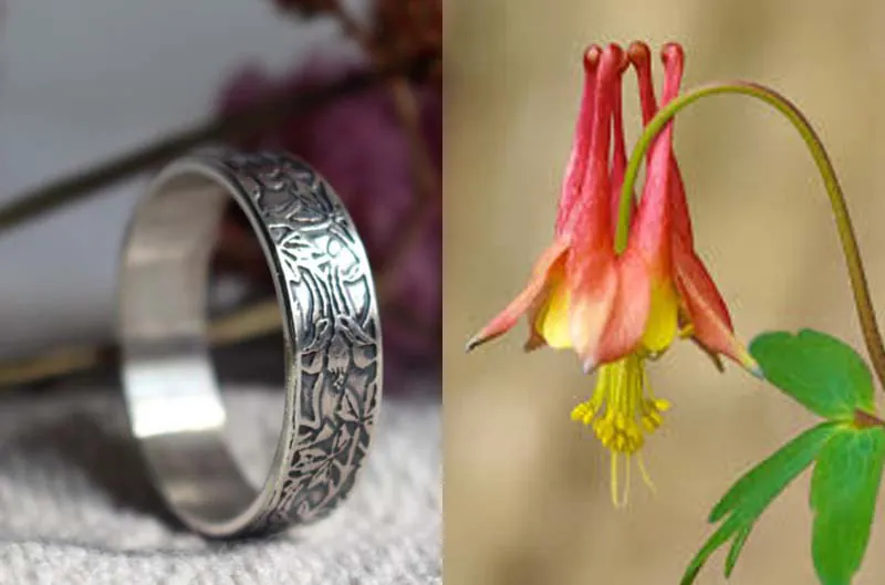 Colombina, anillo flor en plata