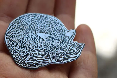 Como un sueño, broche zorro en plata