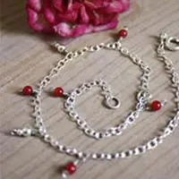 Coral, tobillera y pulsera arrecife coralino en plata y coral rojo
