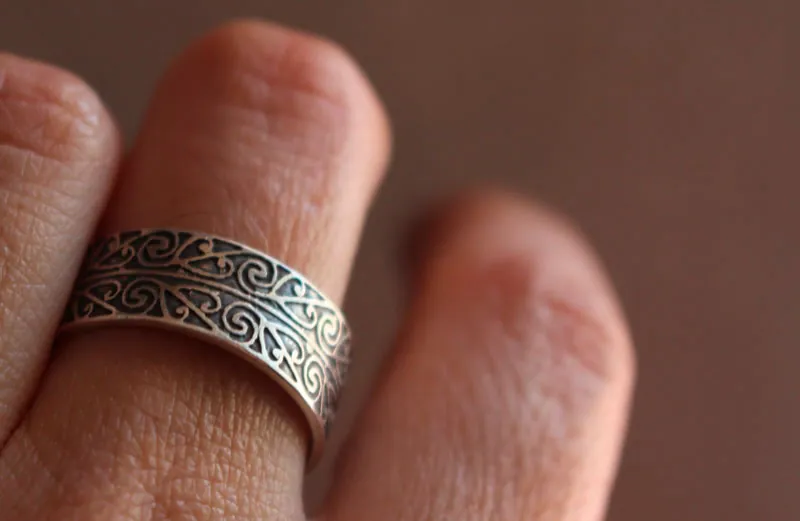 Corazón de vida, anillo maorí manuah en plata