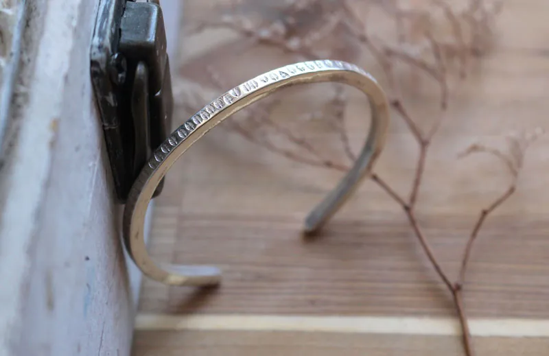 Corona de hojas, pulsera botánica en plata