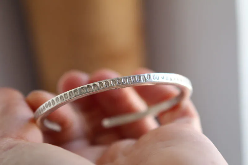 Corona de hojas, pulsera botánica en plata