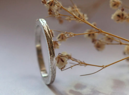 Corteza de hamadríade, anillo árbol griego en plata