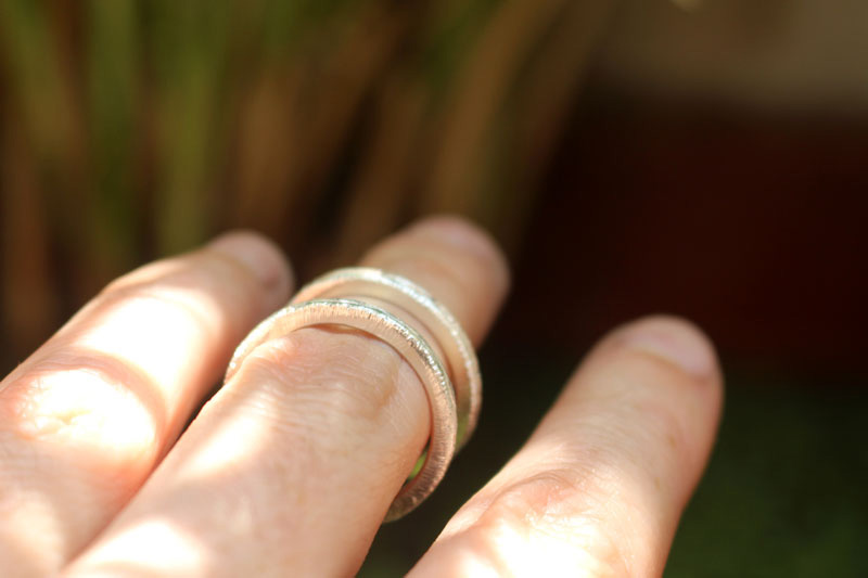 Corteza de hamadríade, anillo árbol griego en plata