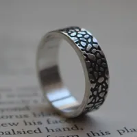 Craquelado, anillo flujo de lava en plata