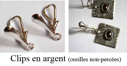 Aretes clip de plata de ley para orejas no perforadas