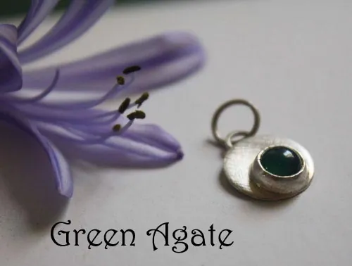 Daurai, dije redondo en plata y piedra de nacimiento (granate, amatista, aguamarina, piedra de luna, ónix, alejandrita, rubí, peridoto, zafiro, ópalo, citrino, turquesa)