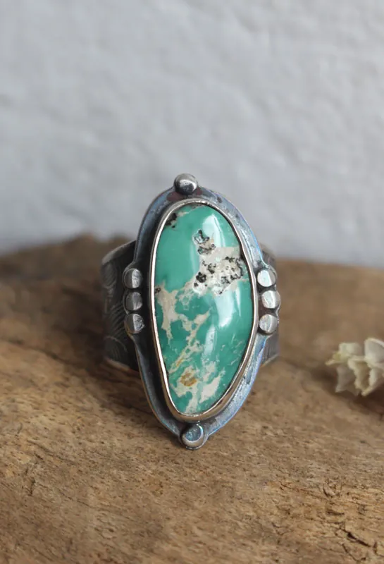 Dejarse llevar, anillo barco de origami en plata y turquesa de Nevada