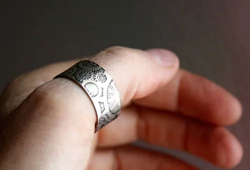 Docteur Jekyll, anillo engranajes y relojería steampunk en plata
