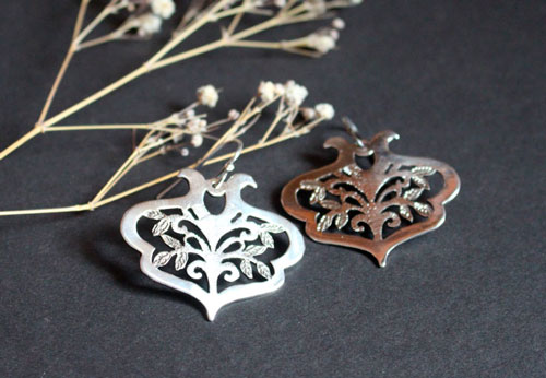 El árbol sagrado, aretes árbol de la vida en plata