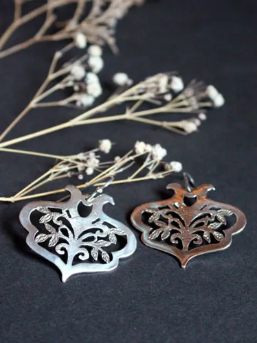 El árbol sagrado, aretes árbol de la vida en plata