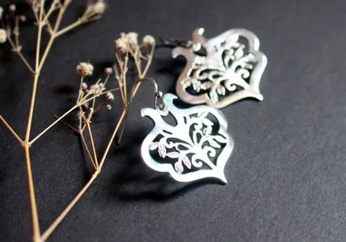El árbol sagrado, aretes árbol de la vida en plata