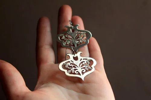 El árbol sagrado, aretes árbol de la vida en plata