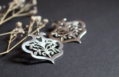 El árbol sagrado, aretes árbol de la vida en plata