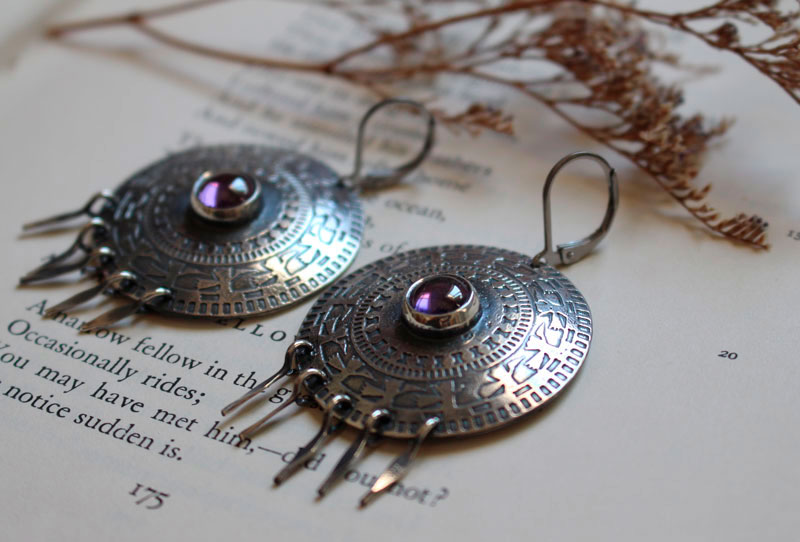 El camino de los Andes, aretes aves místicas en plata y alejandrita