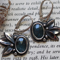 El canto de las flores, aretes botánicos en plata y cianita