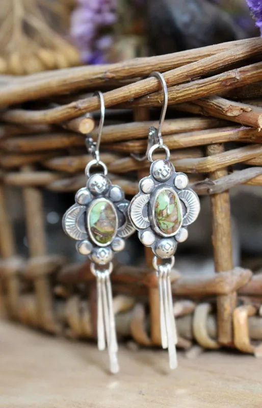 El canto de las luciérnagas-turquesa, aretes luz nocturna en plata y turquesa