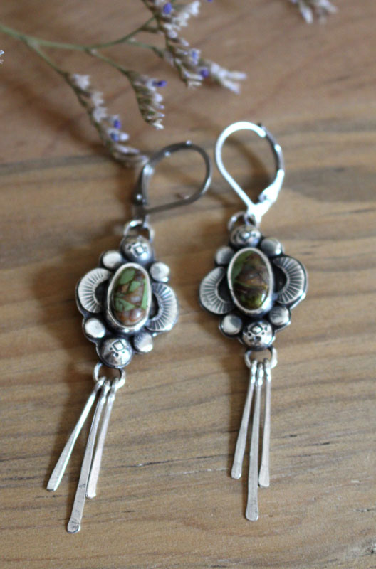 El canto de las luciérnagas-turquesa, aretes luz nocturna en plata y turquesa