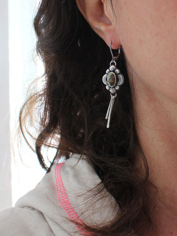 El canto de las luciérnagas-turquesa, aretes luz nocturna en plata y turquesa