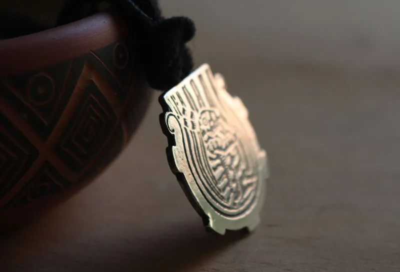 El conejo en la luna, collar leyenda maya en plata