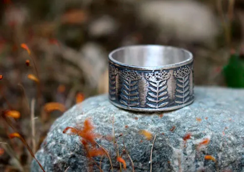 El encaje de la reina Ana, anillo flor de umbela en plata